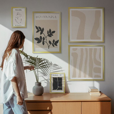 Gallery wall Stijlvolle abstracte plantenafbeeldingen