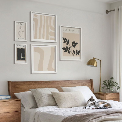 Gallery wall Stijlvolle abstracte plantenafbeeldingen