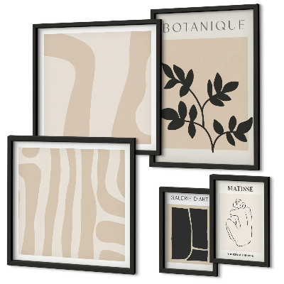 Gallery wall Stijlvolle abstracte plantenafbeeldingen