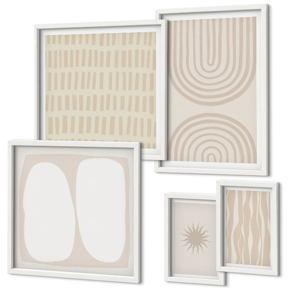 Wanddecoratie compositie Stijlvolle abstracte vormen