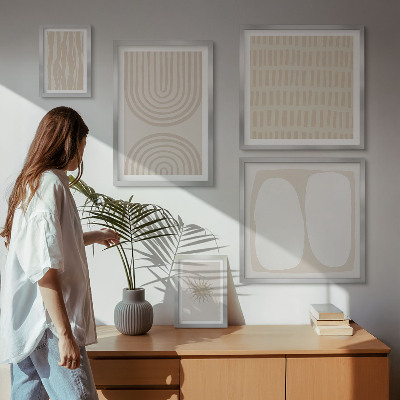 Wanddecoratie compositie Stijlvolle abstracte vormen