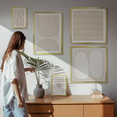 Wanddecoratie compositie Stijlvolle abstracte vormen