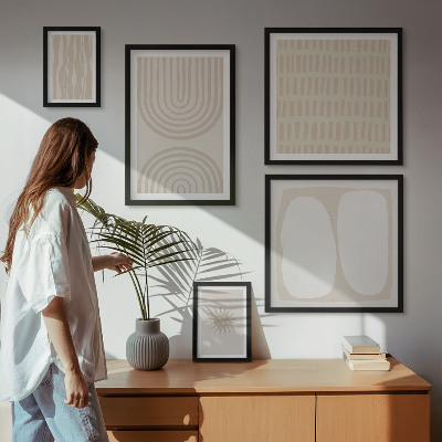 Wanddecoratie compositie Stijlvolle abstracte vormen