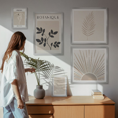 Gallery wall Stijlvolle geometrische bloemdecoraties