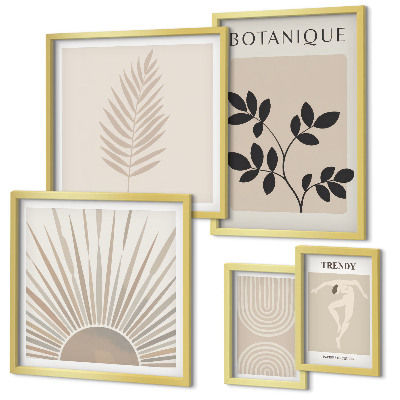 Gallery wall Stijlvolle geometrische bloemdecoraties