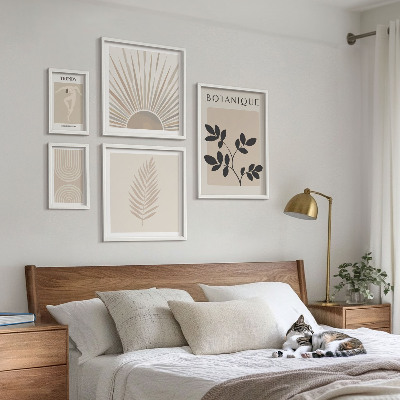 Gallery wall Stijlvolle geometrische bloemdecoraties