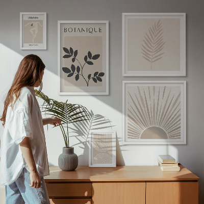 Gallery wall Stijlvolle geometrische bloemdecoraties