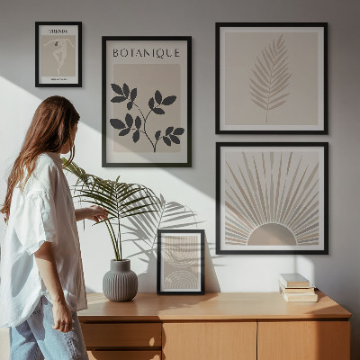 Gallery wall Stijlvolle geometrische bloemdecoraties