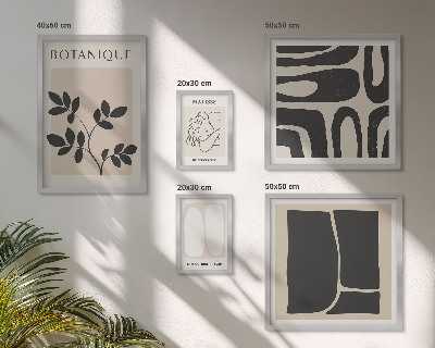 Wanddecoratie compositie Stijlvolle abstracte plantenafbeeldingen