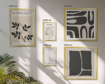 Wanddecoratie compositie Stijlvolle abstracte plantenafbeeldingen