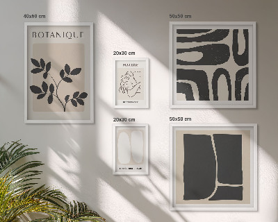 Wanddecoratie compositie Stijlvolle abstracte plantenafbeeldingen