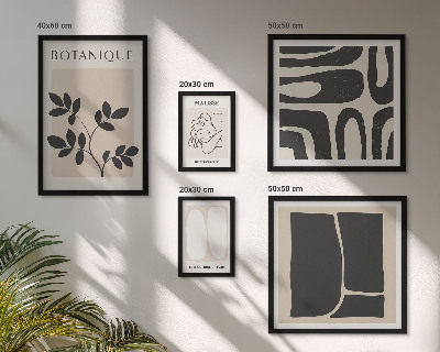 Wanddecoratie compositie Stijlvolle abstracte plantenafbeeldingen