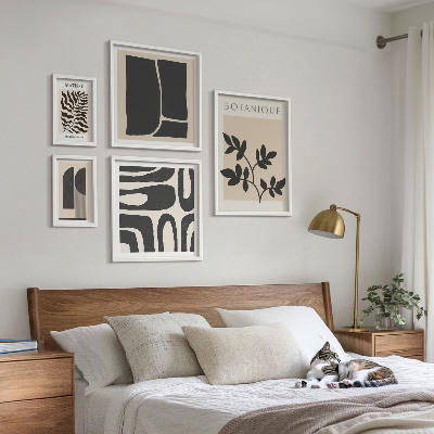 Moderne schilderijen set Stijlvolle abstracte natuurafbeeldingen