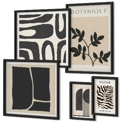 Moderne schilderijen set Stijlvolle abstracte natuurafbeeldingen