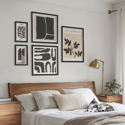 Moderne schilderijen set Stijlvolle abstracte natuurafbeeldingen
