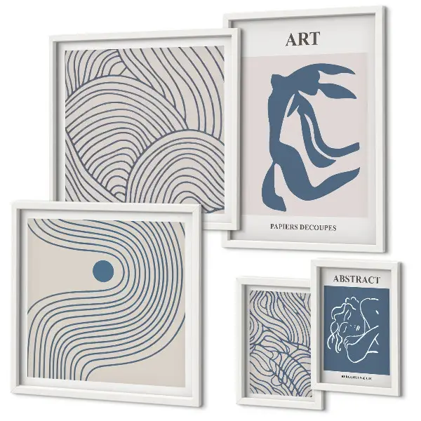 Gallery wall met abstracte moderne lijnen