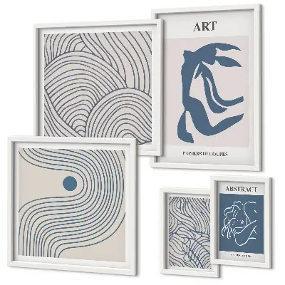 Gallery wall met abstracte moderne lijnen