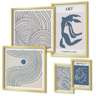 Gallery wall met abstracte moderne lijnen