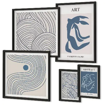 Gallery wall met abstracte moderne lijnen