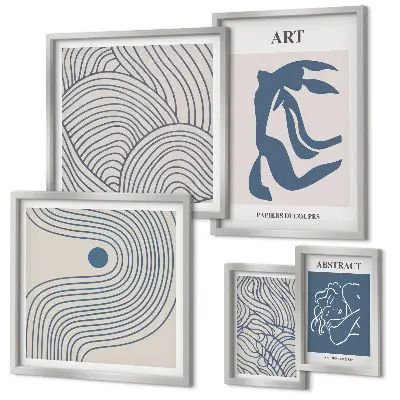 Gallery wall met abstracte moderne lijnen