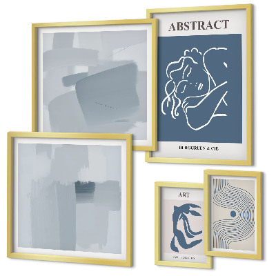 Wanddecoratie compositie Stijlvolle minimalistische abstracties
