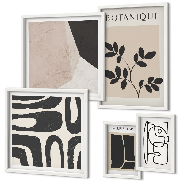 Gallery wall Stijlvolle minimalistische graphics