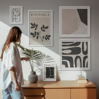 Gallery wall Stijlvolle minimalistische graphics