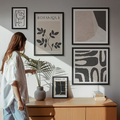 Gallery wall Stijlvolle minimalistische graphics