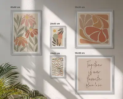 Wanddecoratie compositie met natuurlijke bloemen