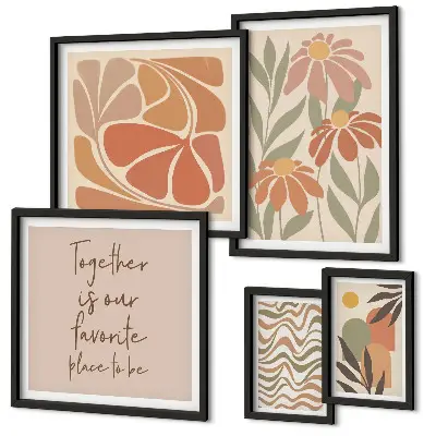 Wanddecoratie compositie met natuurlijke bloemen