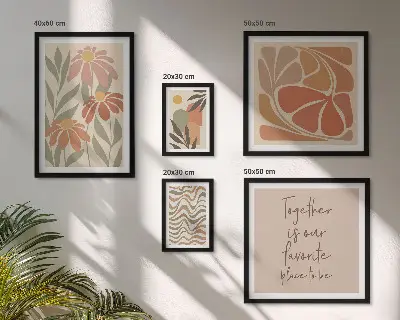 Wanddecoratie compositie met natuurlijke bloemen