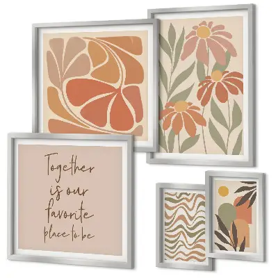 Wanddecoratie compositie met natuurlijke bloemen