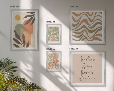 Moderne schilderijen set Stijlvolle pastelkleurige plantendecoraties