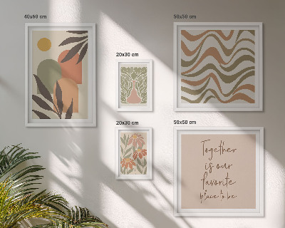 Moderne schilderijen set Stijlvolle pastelkleurige plantendecoraties
