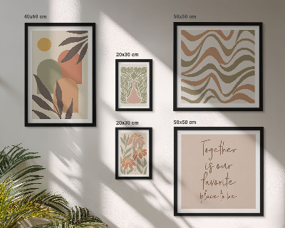 Moderne schilderijen set Stijlvolle pastelkleurige plantendecoraties