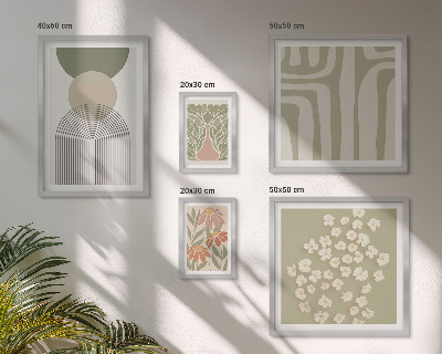 Gallery wall Stijlvolle pastelkleurige plantenafbeeldingen