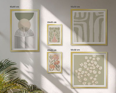 Gallery wall Stijlvolle pastelkleurige plantenafbeeldingen