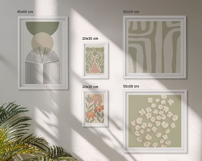 Gallery wall Stijlvolle pastelkleurige plantenafbeeldingen