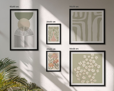 Gallery wall Stijlvolle pastelkleurige plantenafbeeldingen