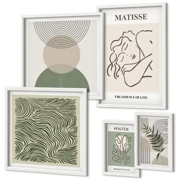 Wanddecoratie met plantenmotief minimalistische compositie