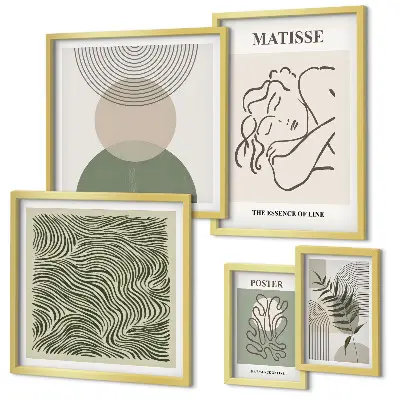 Wanddecoratie met plantenmotief minimalistische compositie