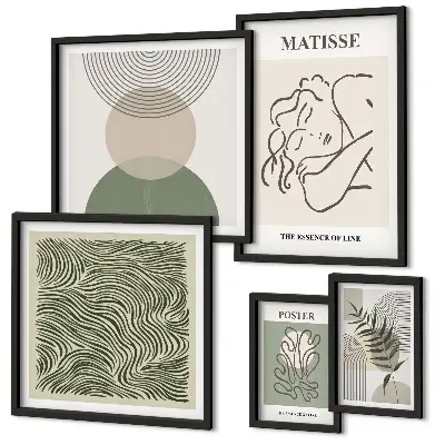 Wanddecoratie met plantenmotief minimalistische compositie
