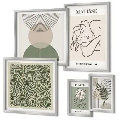 Wanddecoratie met plantenmotief minimalistische compositie