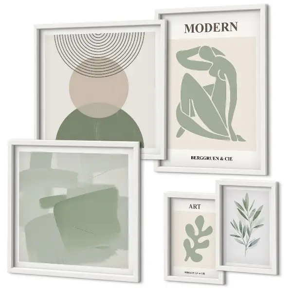 Moderne schilderijenset met abstracte stijl