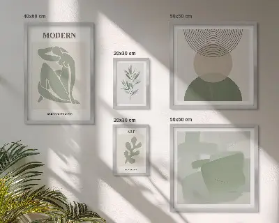 Moderne schilderijenset met abstracte stijl