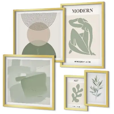 Moderne schilderijenset met abstracte stijl