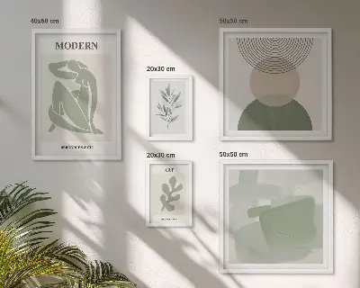 Moderne schilderijenset met abstracte stijl