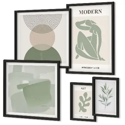 Moderne schilderijenset met abstracte stijl