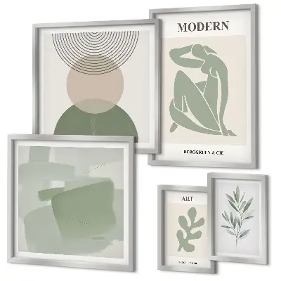 Moderne schilderijenset met abstracte stijl