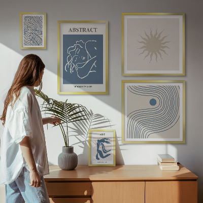 Wanddecoratie compositie Stijlvolle abstracte geometrie